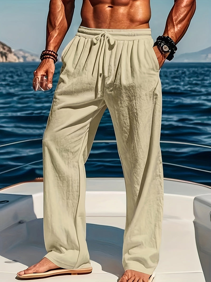 Pantalon Homme Coton Décontracté Ajustement Lâche-1