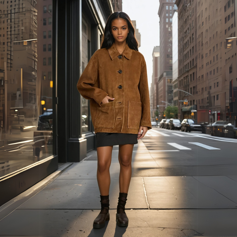 BelMode | Manteau Chic en Suède Impérial