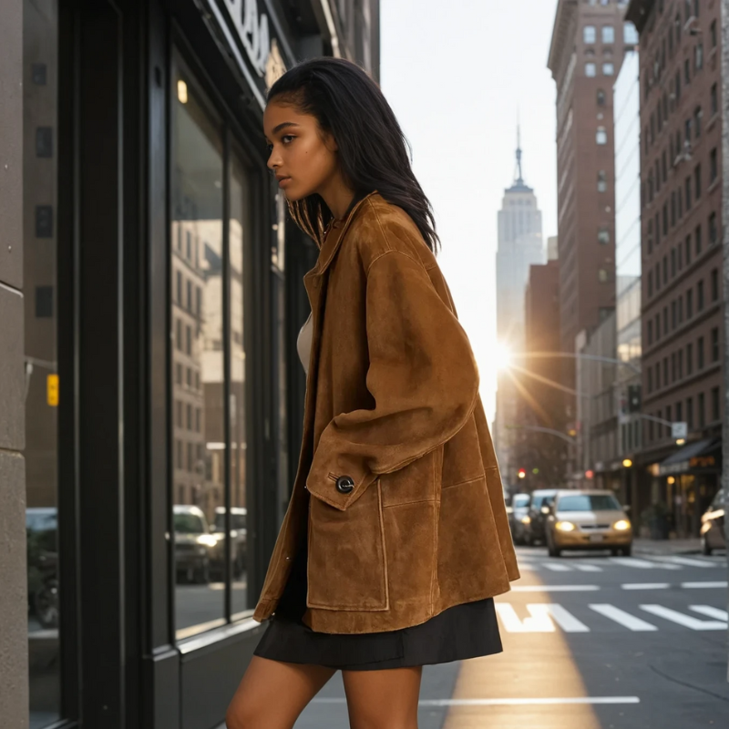 BelMode | Manteau Chic en Suède Impérial