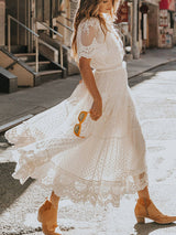 Clara | Robe Midi Élégante en Dentelle