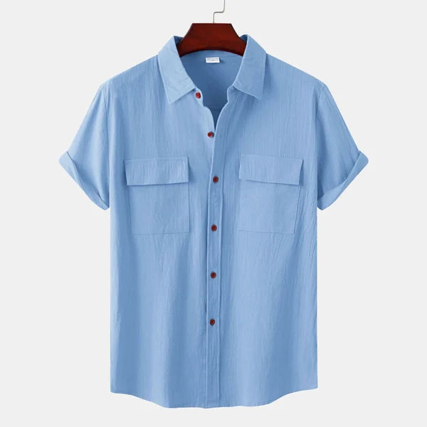 Homme | Chemise En Lin À Manches Courtes-3