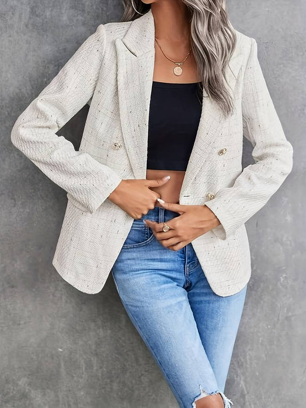 Blazer Femme Élégant Manches Longues Col Classique-2