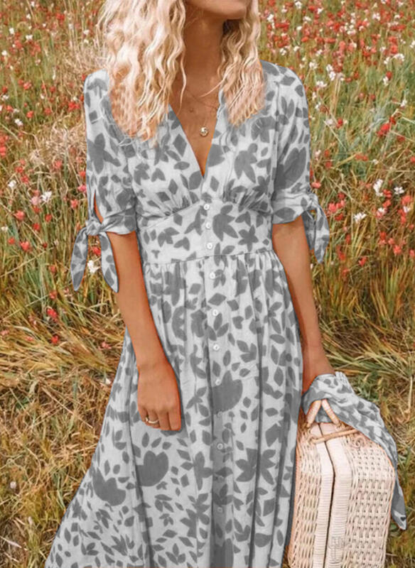 Variant image for Robe d'Été Femme Chic en Tissu Doux Longue-8