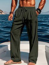 Pantalon Homme Coton Décontracté Ajustement Lâche-5