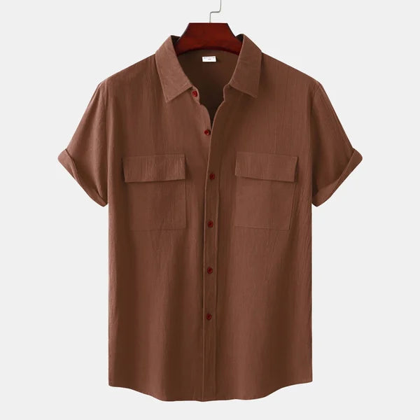 Homme | Chemise En Lin À Manches Courtes-6