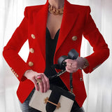 Blazer Femme Tissu Haut de Gamme Élégant-3