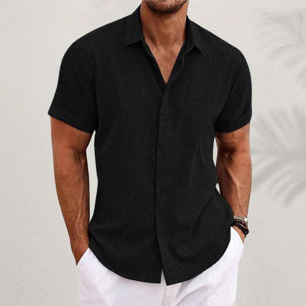 Gabriel | Chemise en Coton et Lin à Manches Courtes