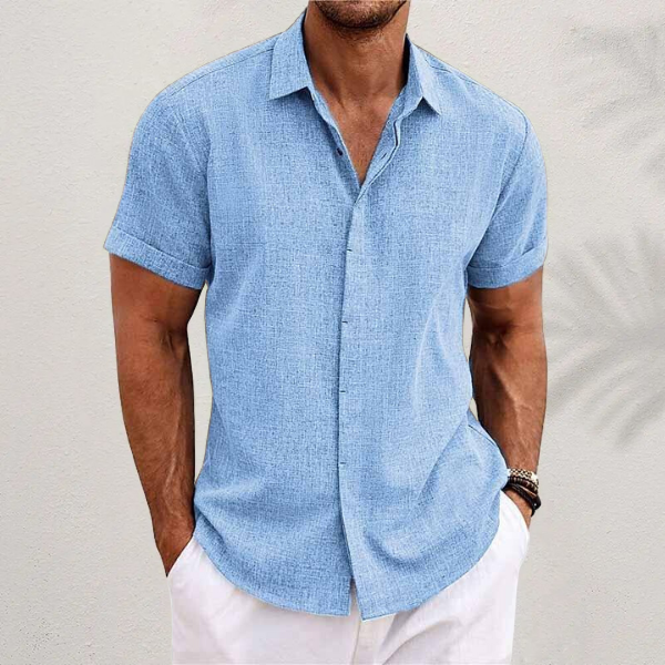 Gabriel | Chemise en Coton et Lin à Manches Courtes