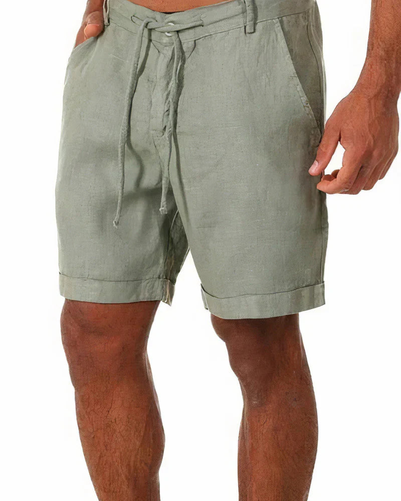 Shorts en Lin pour Hommes Casual-3