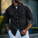 Chemise en Jean Homme 100% Coton Classique à Manches Longues-3