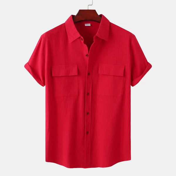 Homme | Chemise En Lin À Manches Courtes-1