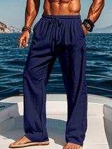 Pantalon Homme Coton Décontracté Ajustement Lâche-4