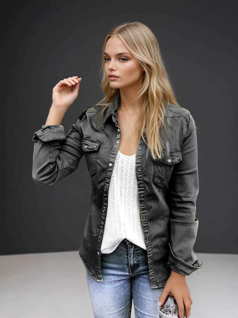 Variant image for Veste Femme Tissu Moderne avec Poches Fonctionnelles-2