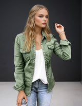 Veste Femme Tissu Moderne avec Poches Fonctionnelles-2