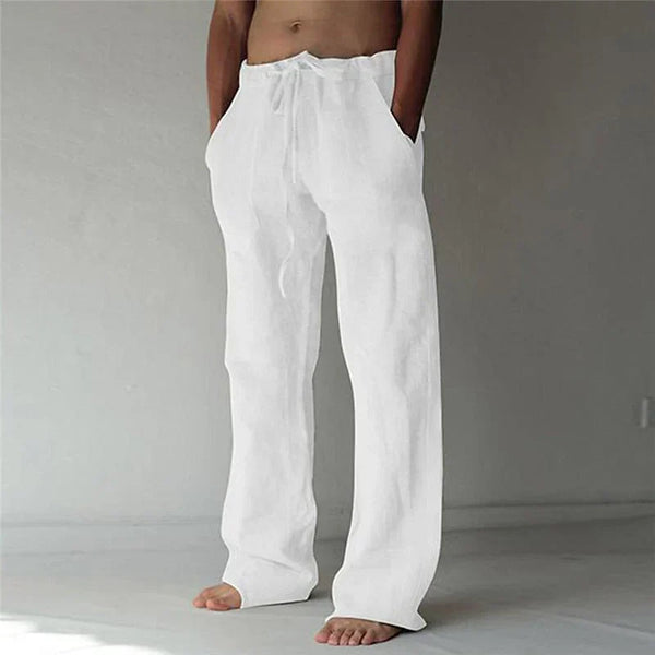 Pantalon Lin Homme Baggy Confortable et Aéré-1